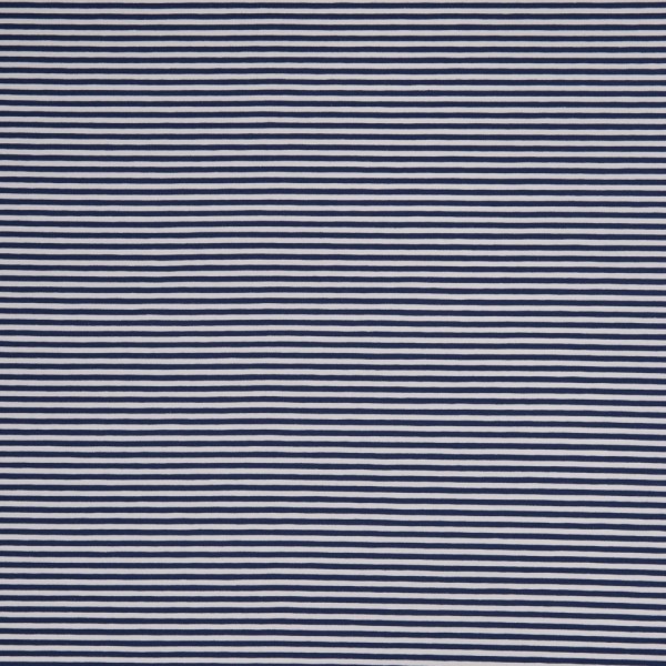 Baumwoll-Jersey Streifen 3mm weiß-blau